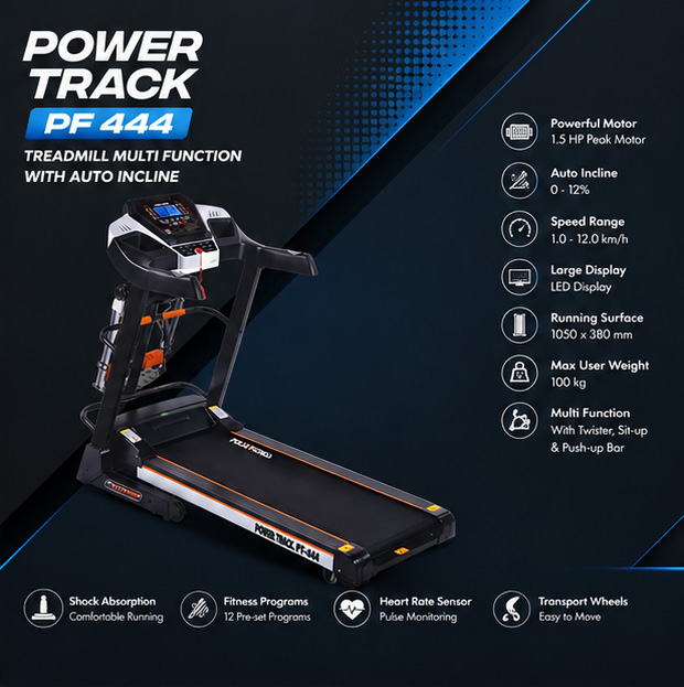 PF 444 Treadmill Multi Function With Auto Incline - Image 3