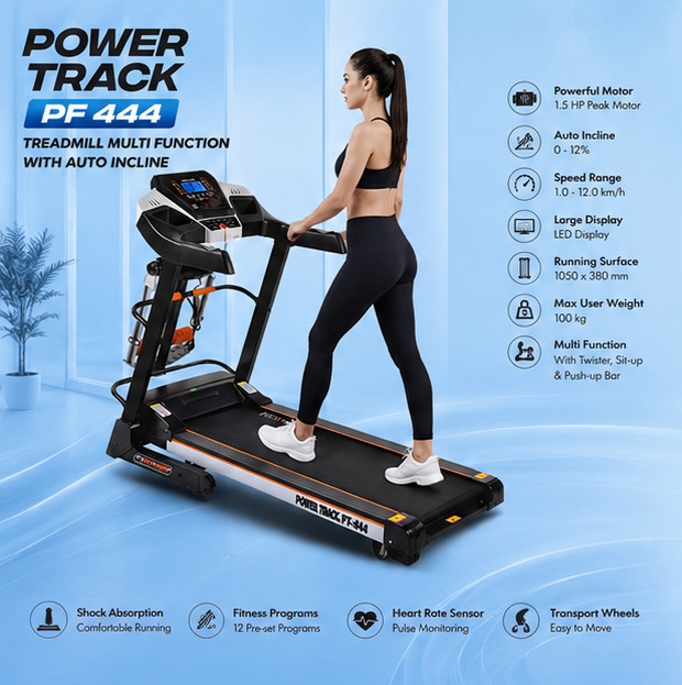 PF 444 Treadmill Multi Function With Auto Incline - Image 4
