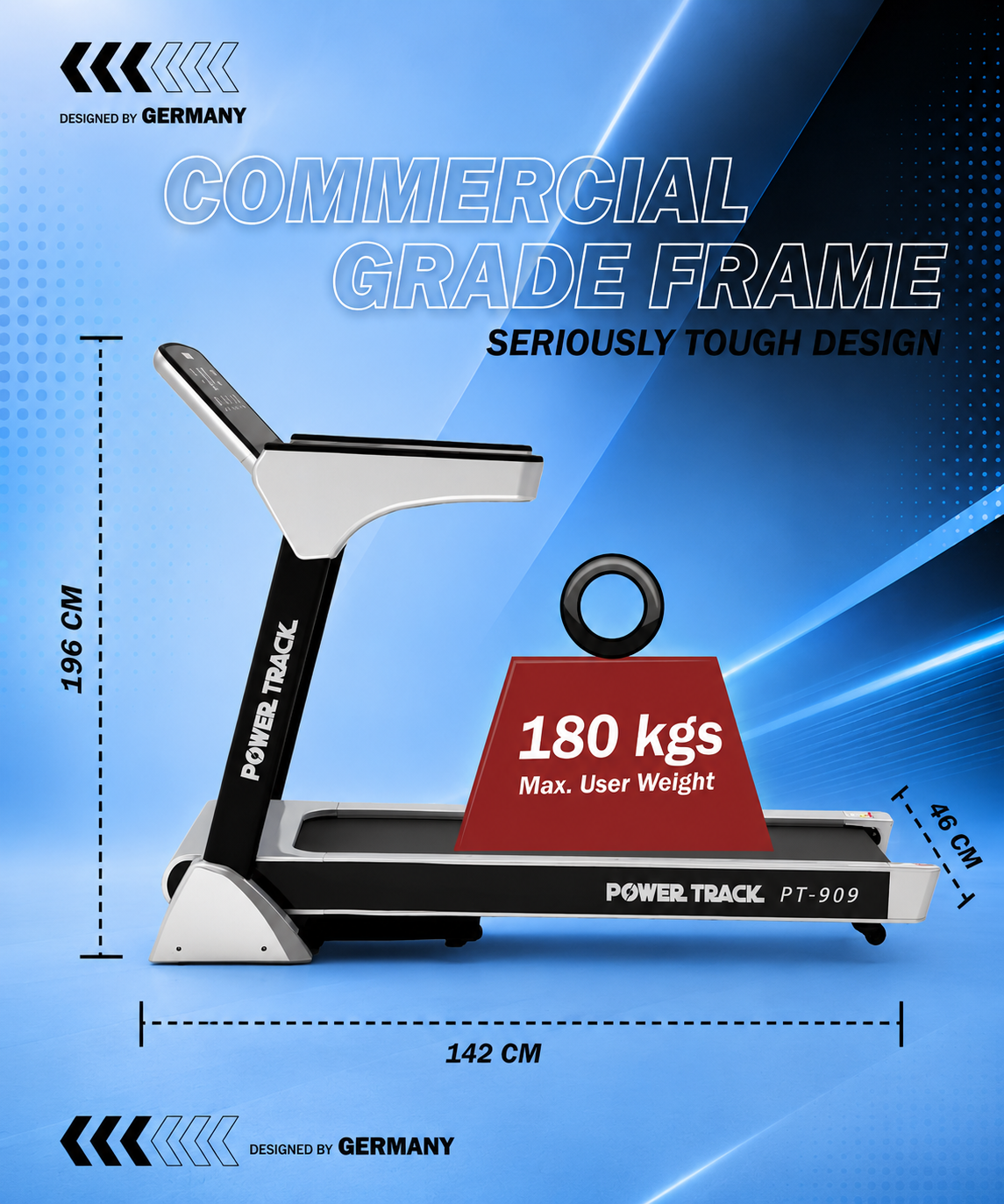 MODEL PT - 909 AC SEMI COMMERCIAL MOTORISED TREADMILL - Image 7